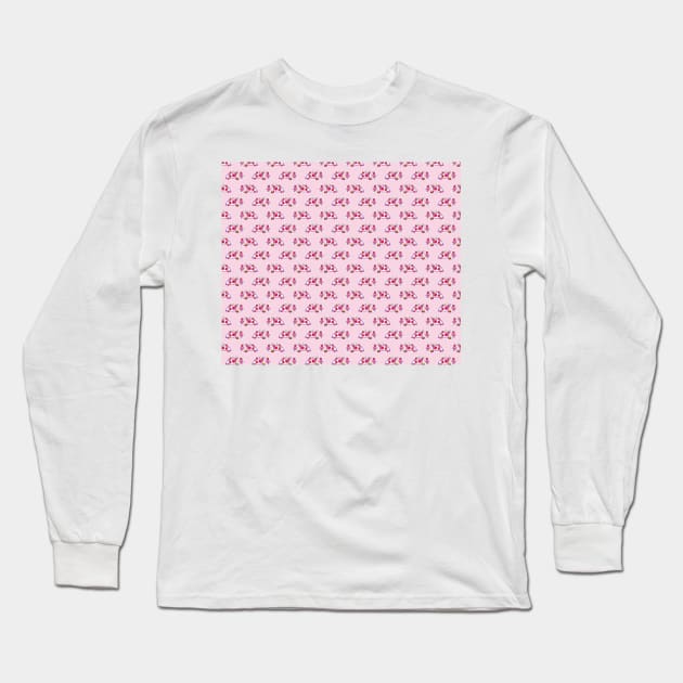 Watercolor Strawberry Sloth Pattern Long Sleeve T-Shirt by saradaboru